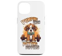 Custodia per iPhone 13 Pumping Iron and Petting Puppies Body Building