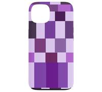 Custodia per iPhone 13 Purple Color Block Checkered Checker Abstract Checkerboard