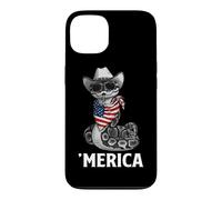 Custodia per iPhone 13 Python Snake Bandiera Americana Bandana Cappello da Cowboy Occhiali da Sole