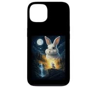 Custodia per iPhone 13 Rabbit Howling to The Moon Vintage Funny Rabbit