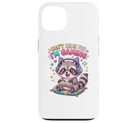 Custodia per iPhone 13 Raccoon Gaming Can't Hear You I'm Gaming Common Raccoon
