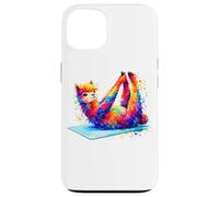 Custodia per iPhone 13 Rainbow Alpaca Yoga Llama Meditation Pose