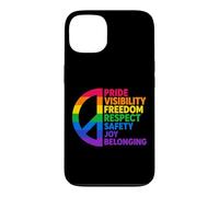 Custodia per iPhone 13 Rainbow Peace Pride Visibilità Libertà Rispetto