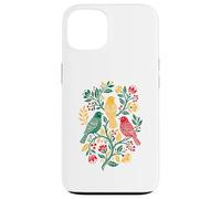 Custodia per iPhone 13 Rasta Reggae Roots Three Birds Jamaica Folk Art Floral