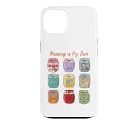 Custodia per iPhone 13 Reading is My Jam Bookworm Generi letterari Vasetti