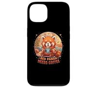Custodia per iPhone 13 Red panda needs Coffee Red Panda Girls Kids