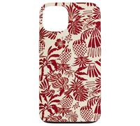 Custodia per iPhone 13 Red Tropical Pineapple Palm Leaf Aloha Summer Pattern