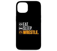 Custodia per iPhone 13 Regalo con citazione "Eat Sleep Wrestle" per wrestler girl wrestling boy