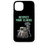 Custodia per iPhone 13 Respect Your Elders Retro Computer Gamer Girl Fun VR Gaming