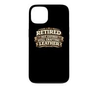 Custodia per iPhone 13 Retired Not Expired Still Crafting Leather Worker Gift