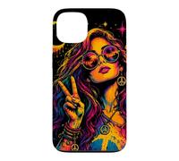 Custodia per iPhone 13 Retro colorato donna segno pace arte stile vintage