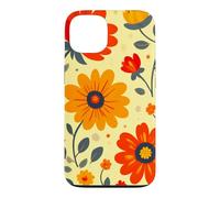 Custodia per iPhone 13 Retro Vintage Motivo Floreale Arancione Boho Hippie Garden