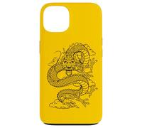 Custodia per iPhone 13 Retro Vintage Zodiac Lunar New Year Black Chinese Dragon