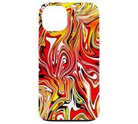 Custodia per iPhone 13 Rosso Giallo Bianco Nero Fiamma Astratto Design Colorato
