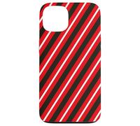 Custodia per iPhone 13 Rosso Nero Bianco Linee Diagonali Strisce Geometriche