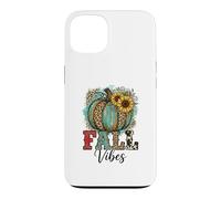 Custodia per iPhone 13 Rustic Fall Vibes Zucca Girasoli Stampa Leopardata