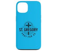 Custodia per iPhone 13 San Gregorio prega per noi patrono cattolico Santa Croce