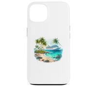 Custodia per iPhone 13 Scena tropicale delle vacanze sulla spiaggia dell'oceano della nave da croci