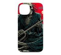 Custodia per iPhone 13 Scheletro Chitarrista Onda Giapponese Red Moon Dark Rock Art