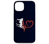 Custodia per iPhone 13 Sci Freestyle Heartbeat Sciatore Sport Invernali ECG Pulse