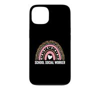 Custodia per iPhone 13 Scuola Assistente sociale Leopard Rainbow