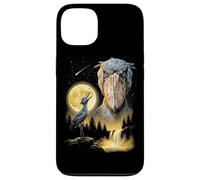 Custodia per iPhone 13 Shoebill Cicogna Ululando alla Luna Strano Meme Divertente Anni '90 Uccello