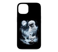 Custodia per iPhone 13 Silkie Pollo Ululando alla Luna 90's Retro
