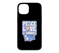 Custodia per iPhone 13 Simbolo di pace amore e squali cuore pace