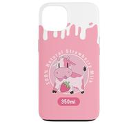 Custodia per iPhone 13 Simpatica mucca rosa Kawaii, Strawberry Milk Girl