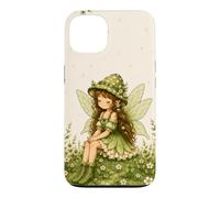 Custodia per iPhone 13 Simpatico caso verde della natura capricciosa di Cottagecore dei funghi