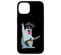 Custodia per iPhone 13 Simpatico sigillo Rockstar che suona la chitarra divertente design animale