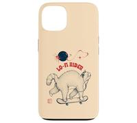 Custodia per iPhone 13 Skater Lo-Fi Rider Music Cat Cuffie Auricolari retrò