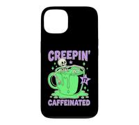 Custodia per iPhone 13 Skeleton Coffee Humor Creepin’ Caffeinated Caffeine Lover