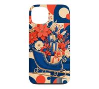 Custodia per iPhone 13 Slitta vintage riempita con fiori invernali