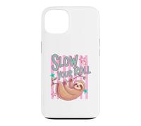 Custodia per iPhone 13 Slow Your Roll Bradipo Appeso Rilassante Animale