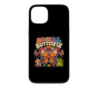 Custodia per iPhone 13 Sociale Farfalla Hippie Fiore Potenza Pace Vibes Ragazze Felice