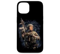 Custodia per iPhone 13 Soldato militare Trump pronto a dare il calcio ad alcuni democratici USA