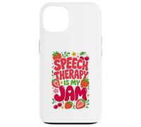 Custodia per iPhone 13 Speech Therapy is My Jam Boho Floral SLP Speech Therapist