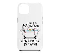 Custodia per iPhone 13 Splish Splash La tua opinione è Trash Opossum Bath