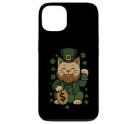 Custodia per iPhone 13 St Patrick's Day Cat Statue Lucky Clover Charm Adult Kids