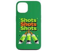 Custodia per iPhone 13 St Patricks Day Nurse Shots Siringa Lucky Green Medical