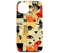 Custodia per iPhone 13 Surreale Collage Occhi Labbra Mani Astratto Retro Grafica