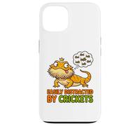 Custodia per iPhone 13 T-shirt divertente con drago barbuto distratto da crickets