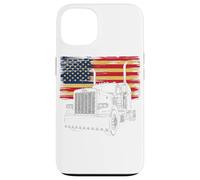 Custodia per iPhone 13 T-shirt Truck Driver Trucker Da Uomo Dad Big Rig American