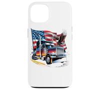 Custodia per iPhone 13 T-shirt Truck Driver Trucker Da Uomo Dad Big Rig American