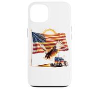 Custodia per iPhone 13 T-shirt Truck Driver Trucker Da Uomo Dad Big Rig American