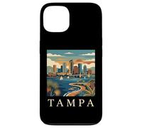 Custodia per iPhone 13 Tampa Florida Retro Vintage Skyline Bay Waterfront Tramonto