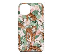 Custodia per iPhone 13 Tiger in Tropical Palms Safari Theme