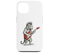 Custodia per iPhone 13 Tiger suona la chitarra Rock & Roll Tigers Rocker Music