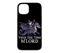 Custodia per iPhone 13 Tism M'Lord Wizard Cat Dragon Medieval Fantasy